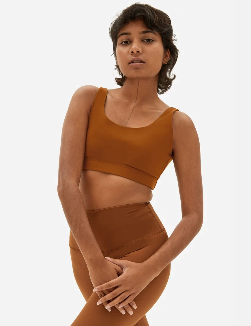 Casual Sleeveless Striped Women Brown Top